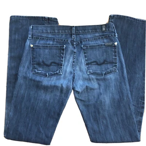 7 For All Mankind Bootcut Blue Denim Jeans Women Size 28 Inseam 34” See All Pics - Picture 1 of 12