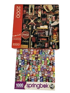 Lot of 2 Vintage Puzzles "Coke Is It!" 2000 pc. & "Retro Refreshments" 1000 pc. - Picture 1 of 11