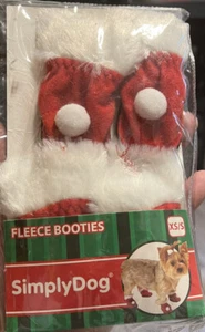 SIMPLY DOG FLEECE BOOTIES CHRISTMAS SIZE XS/S - Picture 1 of 5