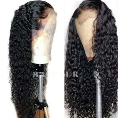 Brazilian High Density Lace Front Wig Synthetic Loose Curly Wave Long Black Hair - Image 1 of 4