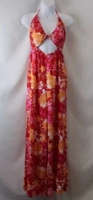 NEW NWT Women's Roxy Multicolor Floral Pattern Tie Back Wide Leg Jumpsuit Size S - Image 1 of 4