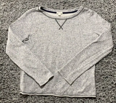 Camisa para mujer Gap talla pequeña gris jaspeado pulóver manga larga mezcla de lino Foto 1 de 4