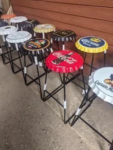 Bottle Top Bar Stool 70cm Steel Frame Round - Picture 1 of 6