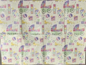 Bulk Lot Of 5 Sheets Of BABY Wrapping Paper - Baby shower - Picture 1 of 2
