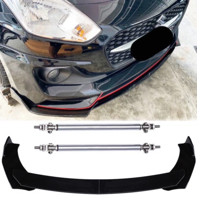 Front Bumper Lip Spoiler Splitter Diffuser + Strut Rods For Suzuki Swift GLS SX4 - Image 1 of 4