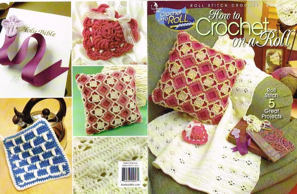 Crochet on a Roll Stitch Pattern Booklet Annie's Attic 5 Projects 2003 - Image 1 of 1