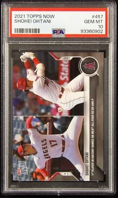 Shohei Ohtani 2021 MLB TOPPS NOW 1st Player All-Star Pitch DH Card #457 PSA 10 - Image 1 of 2