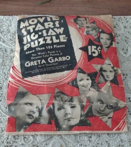 VTG Movie Stars’ Jig-Saw Puzzle Greta Garbo Midwest Distributors Inc 1930s.KORW - Picture 1 of 5