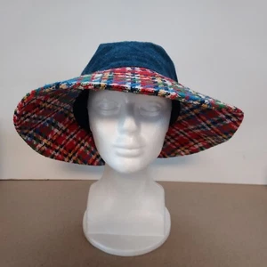 Vintage Retro Liz Claiborne Yellow Label Denim Blue Jean Bucket Hat Colors - Picture 1 of 6