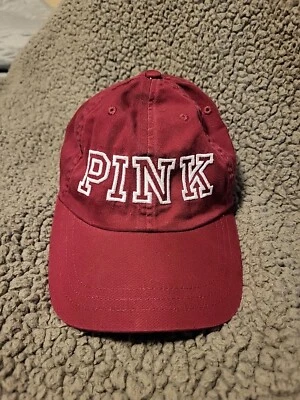 Victorias Secret 粉色女式棒球帽栗色绑带可调节 — 第 1/4 张图片
