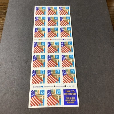 Scott#2897-32 cent-Flag over Porch (Blue 1995)Booklet of 20 Stamps MNH-US - Image 1 of 2