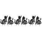 6 pcs  Lawn Cat Stake Outdoor Cat Garden Sign Stake Lawn Pathway Patio Ornament