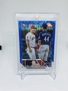 2023 Topps Update Mike Trout Julio Rodriguez US132 Veteran Combo Blue Foil /999