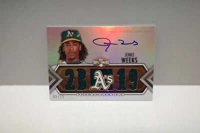 2012 Topps Triple Threads Jemile Weeks Future Phenoms Triple Relic Auto #05/75 - Image 1 of 3