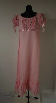 VTG 70s womens dress MAXI empire waist ruffles IRVING NADLER CANADA 7 - Image 1 of 4