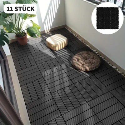 WPC Terrassenfliesen Holzfliese Terasse Fliesen Balkon Pool Garten 1/2/3/4/5 m² - Bild 1 von 4