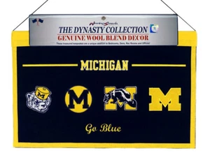 Michigan Wolverines Football Heritage Banner featuring logos through the years - Picture 1 of 7