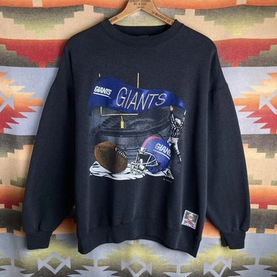 VTG 90s New York Giants NFL Football Black Nutmeg Crewneck Sweatshirt Mens XL - Image 1 of 4