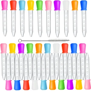Juego 30 cuentagotas 5ml silicona plastico cepillo limpiar ninos caramelos - Picture 1 of 12