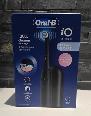 ORAL B io Series 2 Toothbrush Gum Pressure Sensor Rechargeable Black & Case - Image 1 of 4