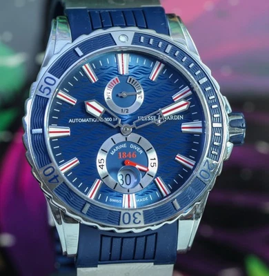 Ulysse Nardin 263-10 Automático 44mm Esfera Azul Marine Diver Juego Completo Foto 1 de 4