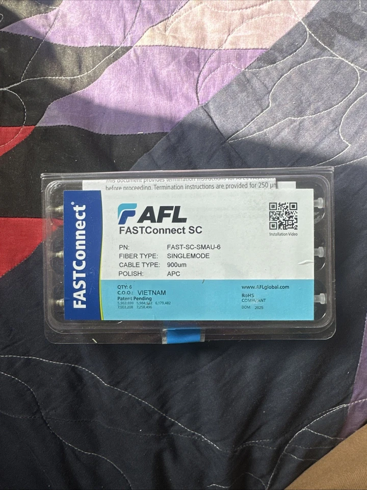 Conectores de fibra óptica monomodo AFL FAST-SC-SMAU FastConnect SC APC Foto 1 de 4