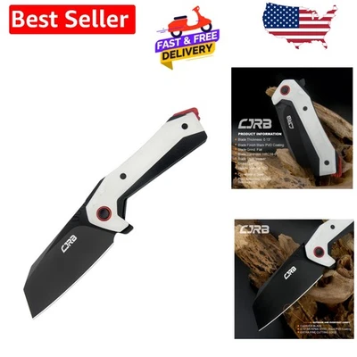 Lightweight CJRB Tigris EDC Knife with Black & White G10 Handle, 3.5 Inch Blade - Image 1 of 4