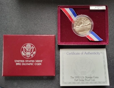 1992-S Olympic Gymnast Proof Half Dollar US Mint Clad Coin Commemorative  - Image 1 of 4