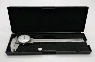 Shockproof Dial Caliper Stainless Steel 0-6" Range 0.001" Accuracy & Case - Image 1 of 4