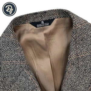 VTG 48 R Chaps by Ralph Lauren Natural Beige Soft Knit Herringbone Knit Tweed - Picture 1 of 12