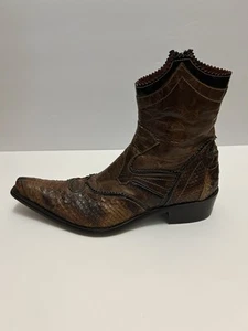 Jo Ghost Vero Cuoio Italian Made Mens Textured Leather Boot Size 8-1/2 to9 - Picture 1 of 10