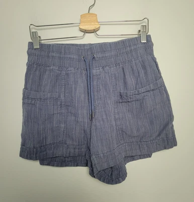 Athleta Cabo Linen Womens 4 Textured 4” Pullon Shorts Elastic Waist Violet - Image 1 of 4