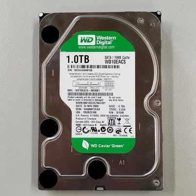 WD Caviar Green 1TB 3.5" SATA HDD 7200 RPM 3Gb/s 16MB Cache Hard Drive WD10EACS - Image 1 of 4