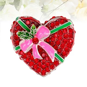 1pc spilla di strass in lega bowknot pesca a forma di cuore corpetto elegante - Foto 1 di 11