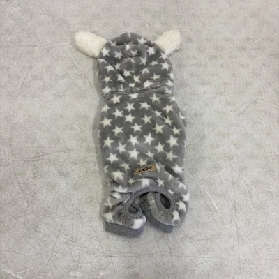 UGG Avery Small Glacier Gray Stars Hooded Soft Dog Pajama - 9-11" Collar - Image 1 of 4