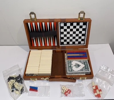 Juegos de mesa de viaje magnéticos de colección ajedrez damas backgammon cuna dominó  Foto 1 de 4