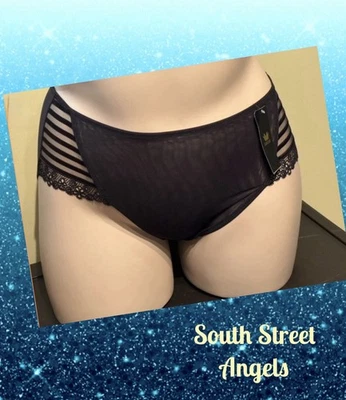 Bragas breves vintage wacoal 841162 ~ negras ~ noción delicada corte alto ~ GRANDES Foto 1 de 4