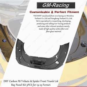 DCF F8 Tributo & Spider Front Trunk Lid Bay Panel Kit 3PCS  for 19-23 Ferrari - Picture 1 of 10