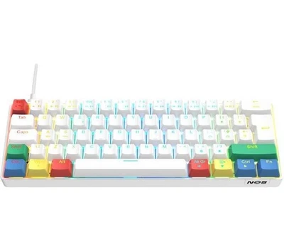 NOS C-450 Mini Pro RGB Mechanical Gaming Keyboard - White NEW - Image 1 of 4