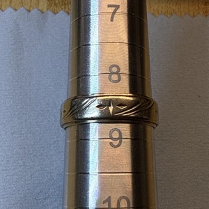 Anillo de boda vintage tallado en arte de oro blanco de 14K talla 8,5* 4,15 gramos - Imagen 1 de 4