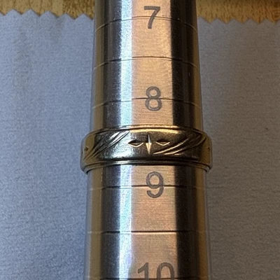 Anillo de boda vintage tallado en arte de oro blanco de 14K talla 8,5* 4,15 gramos Foto 1 de 4