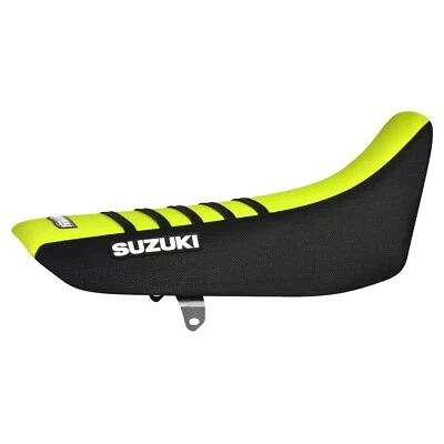 Cubierta de asiento con pinza Suzuki DR 250 DR 350 NEGRO/AMARILLO NEÓN/NEGRO LOGO #289 Foto 1 de 3