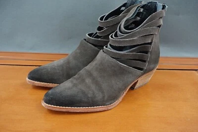 Zapato Free People para mujer 38/8 gris oscuro cuero cremallera botín al tobillo Foto 1 de 4
