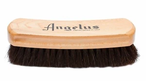 SHOE SHINE ROckeR BRUSH 6 3/4" Black 100% HorseHair dark Bristles ANGELUS  - Picture 1 of 4