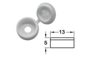 Hinged Screw Cover Cap Size 6-8 White Pack Of 100 - Picture 1 of 2