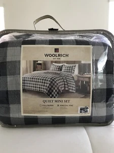 WOOLRICH QUILT MINI SET KING/CAL KING SIZE GRIGIO NERO PLAID / NUOVO PREZZO AL PUBBLICO $259,99 - Foto 1 di 12
