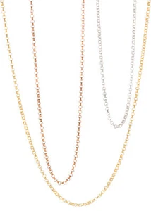 Collana collana oro 375 oro 1,7 mm catena a sfera catena originale oro bianco oro rosa rotonda - Foto 1 di 12