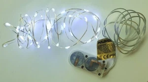 LUCI DI NATALE DECORATIVE 40 MICRO LED A BATTERIA BIANCO FREDDO MAURER - Foto 1 di 1