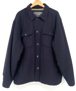 VTG Abercrombie Fitch mens size XL Heavy Wool Navy Quilted Coat Jacket Pockets - Picture 1 of 12