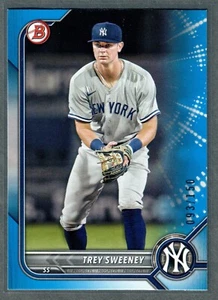 2022 Bowman Draft Trey Sweeney Blue Parallel #/150 Yankees SP - Picture 1 of 2